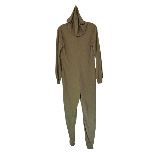 NWT Savage X Fenty Olive Metallic Sparkly Sleep & Shine Hooded One Piece Size M - Picture 9 of 13
